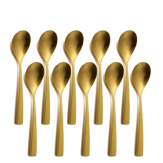 10er SET COMAS 6100 Kaffeelöffel BARCELONA GOLD Edelstahl 18/10 / PVD-Beschichtung / Gold-Finish