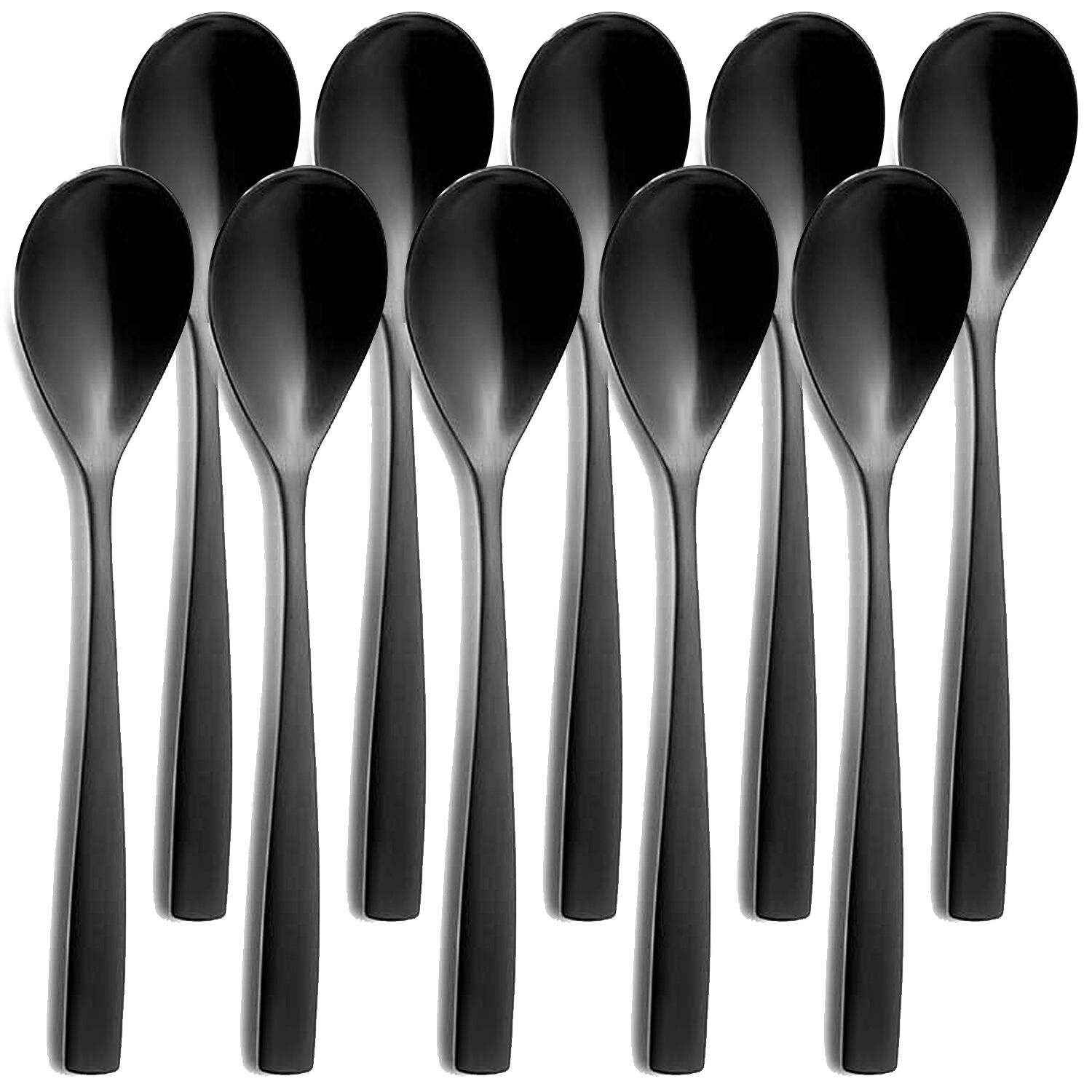 10er SET COMAS 6103 Tafellöffel BARCELONA SCHWARZ Edelstahl 18/10 / PVD-Beschichtung / Black-Finish