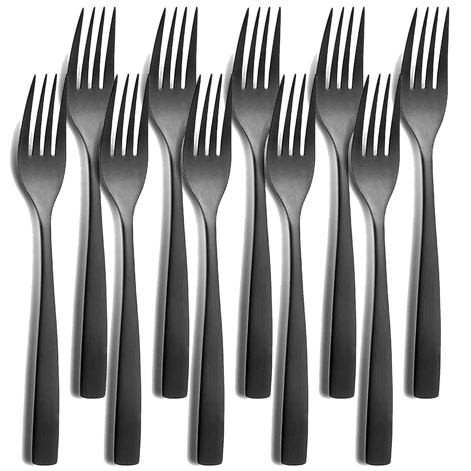 10er SET COMAS 6104 Tafelgabel BARCELONA SCHWARZ Edelstahl 18/10 / PVD-Beschichtung / Black-Finish