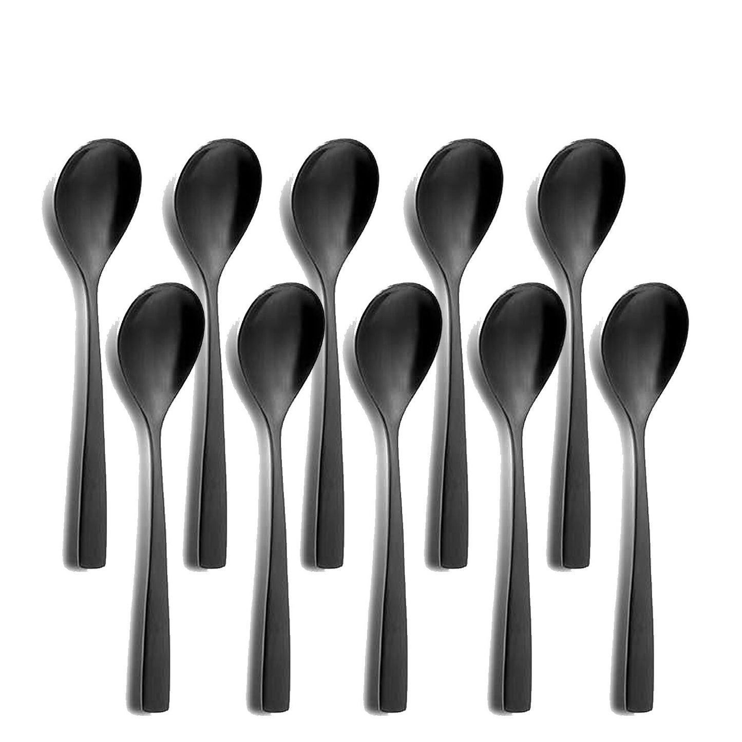 10er SET COMAS 6106 Kaffeelöffel BARCELONA SCHWARZ Edelstahl 18/10 / PVD-Beschichtung / Black-Finish