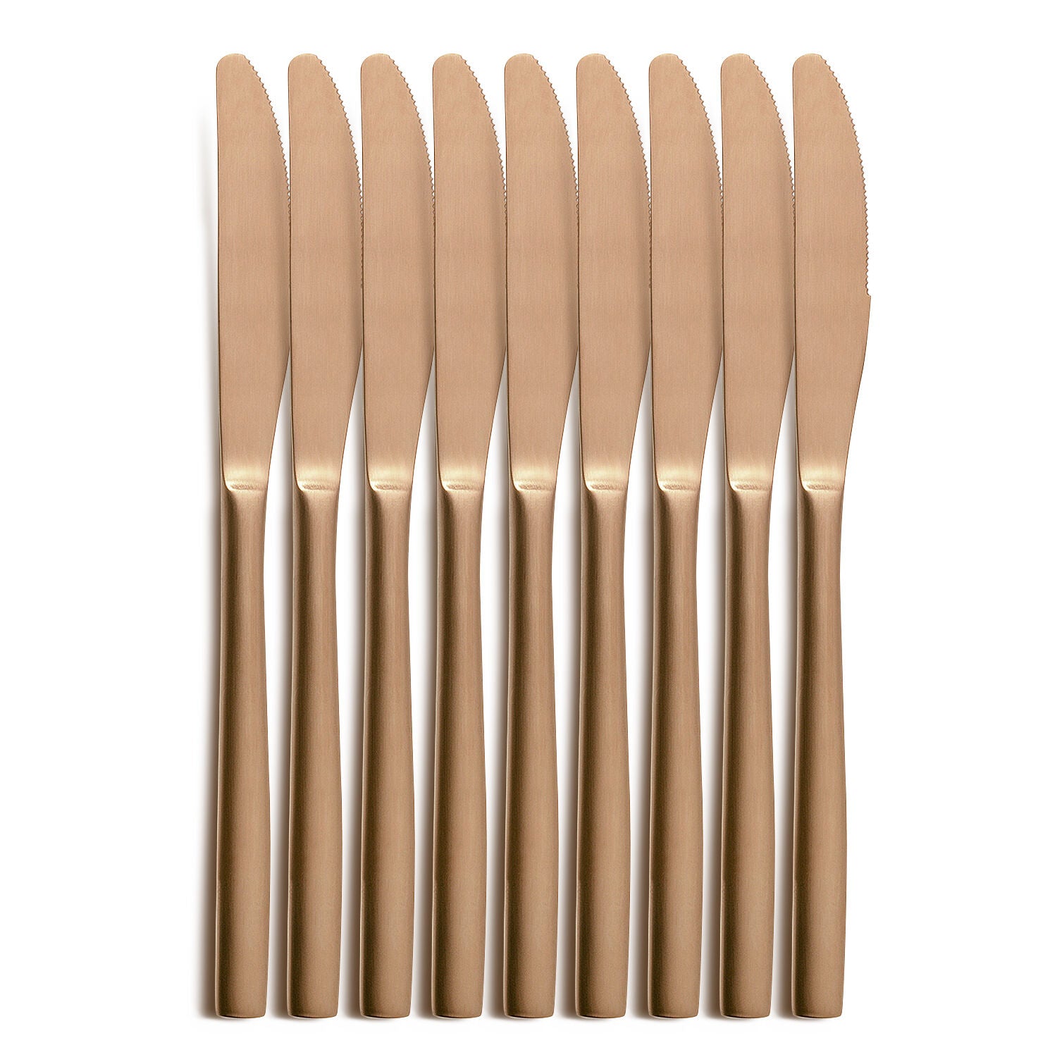 10er SET COMAS 6108 Tafelmesser BARCELONA KUPFER Edelstahl 18/10 / PVD-Beschichtung / Kupfer-Finish