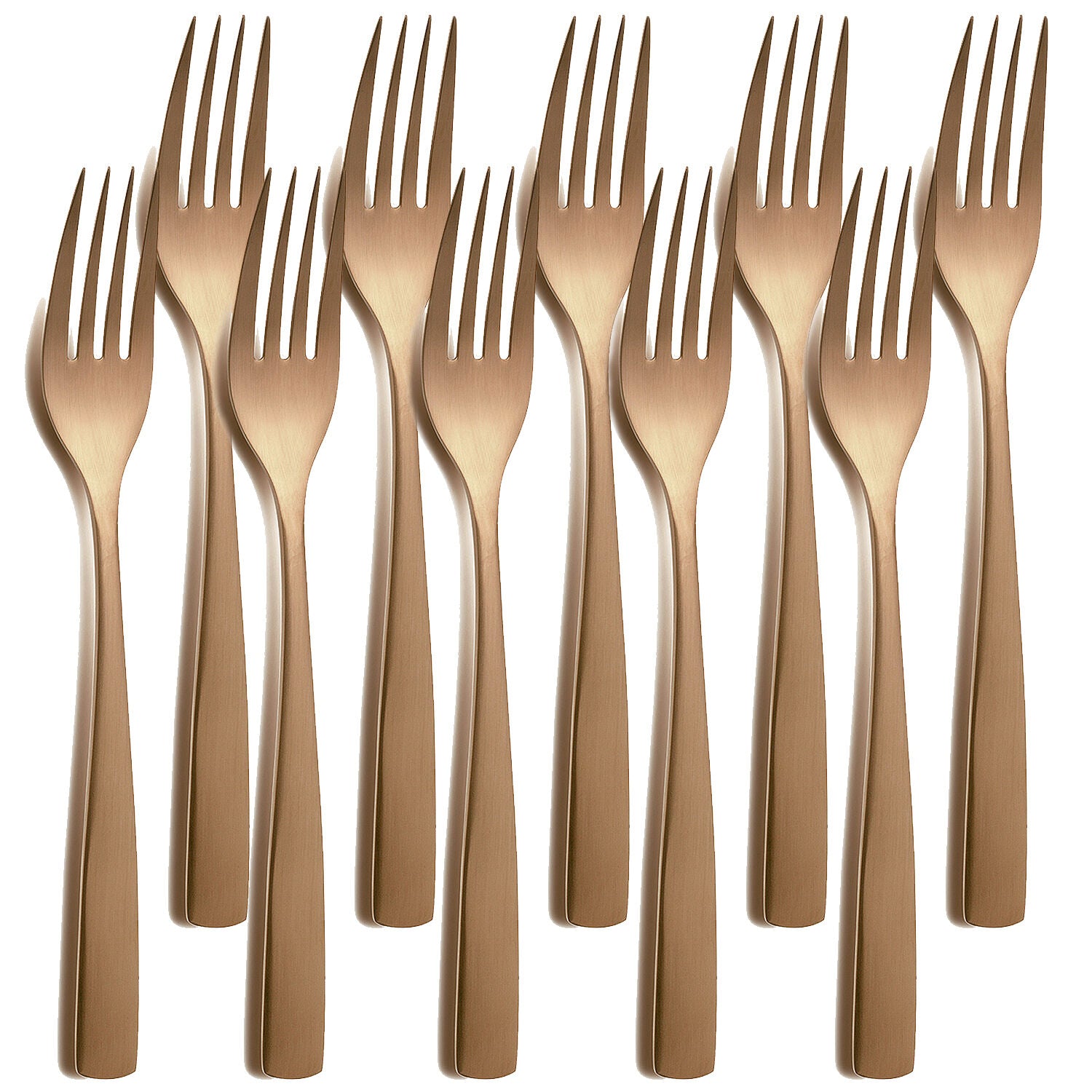10er SET COMAS 6110 Tafelgabel BARCELONA KUPFER Edelstahl 18/10 / PVD-Beschichtung / Kupfer-Finish