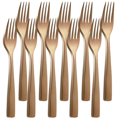 10er SET COMAS 6110 Tafelgabel BARCELONA KUPFER Edelstahl 18/10 / PVD-Beschichtung / Kupfer-Finish