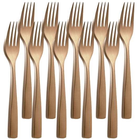 10er SET COMAS 6110 Tafelgabel BARCELONA KUPFER Edelstahl 18/10 / PVD-Beschichtung / Kupfer-Finish
