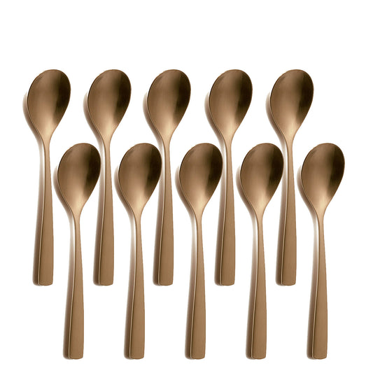10er SET COMAS 6112 Kaffeelöffel BARCELONA KUPFER Edelstahl 18/10 / PVD-Beschichtung / Kupfer-Finish