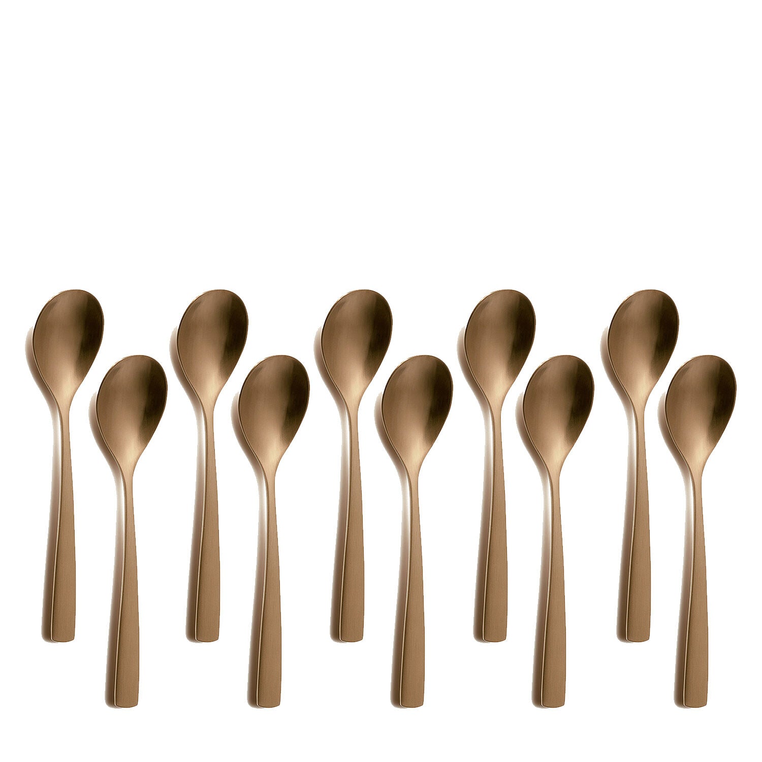 10er SET COMAS 6113 Mokkalöffel BARCELONA KUPFER Edelstahl 18/10 / PVD-Beschichtung / Kupfer-Finish