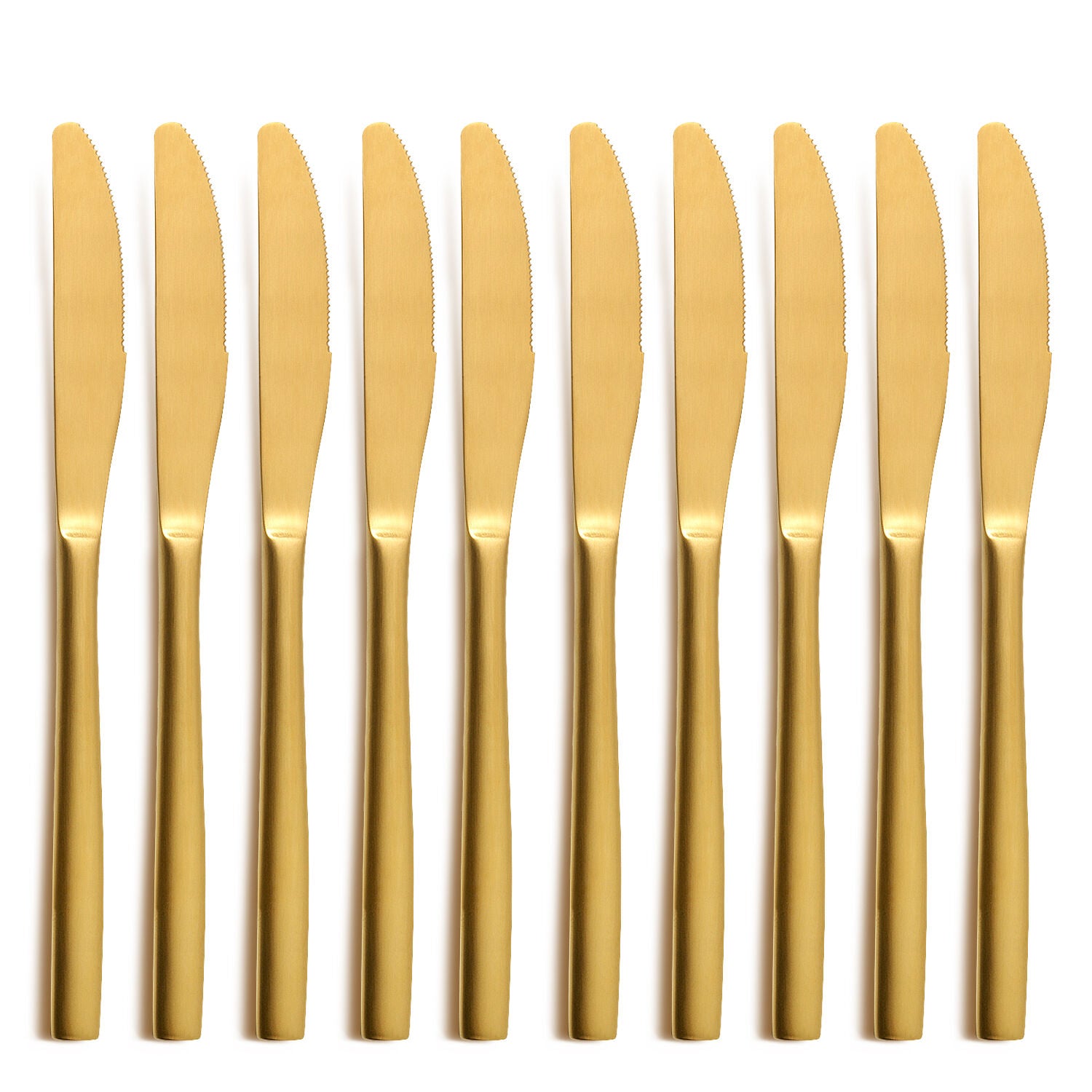 10er SET COMAS 6350 Dessertmesser BARCELONA GOLD Edelstahl 18/10 / PVD-Beschichtung / Gold-Finish