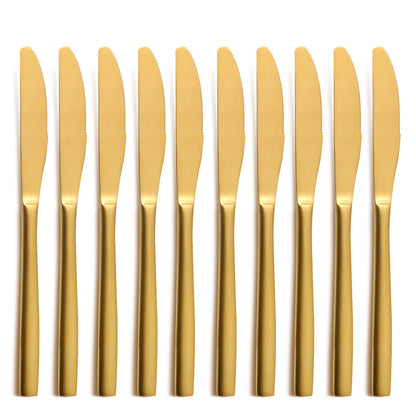 10er SET COMAS 6350 Dessertmesser BARCELONA GOLD Edelstahl 18/10 / PVD-Beschichtung / Gold-Finish