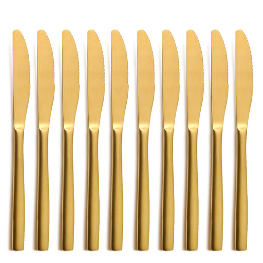 10er SET COMAS 6350 Dessertmesser BARCELONA GOLD Edelstahl 18/10 / PVD-Beschichtung / Gold-Finish