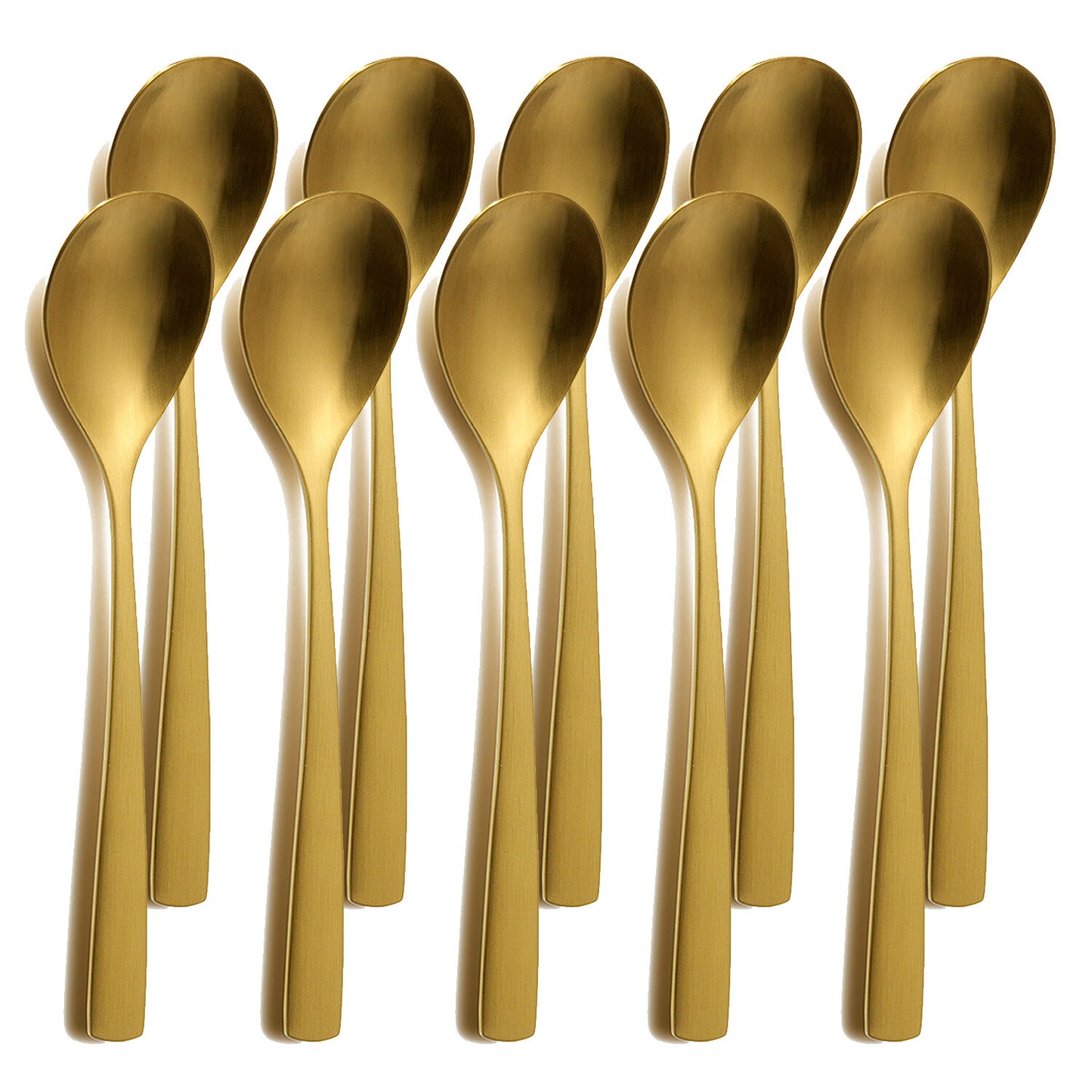 10er SET COMAS 6351 Dessertlöffel BARCELONA GOLD Edelstahl 18/10 / PVD-Beschichtung / Gold-Finish