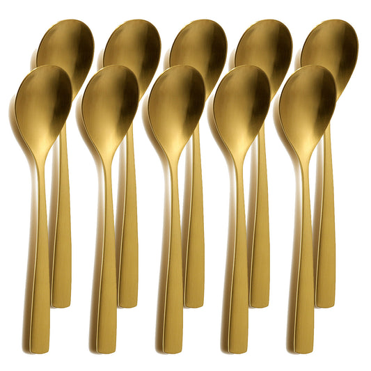 10er SET COMAS 6351 Dessertlöffel BARCELONA GOLD Edelstahl 18/10 / PVD-Beschichtung / Gold-Finish