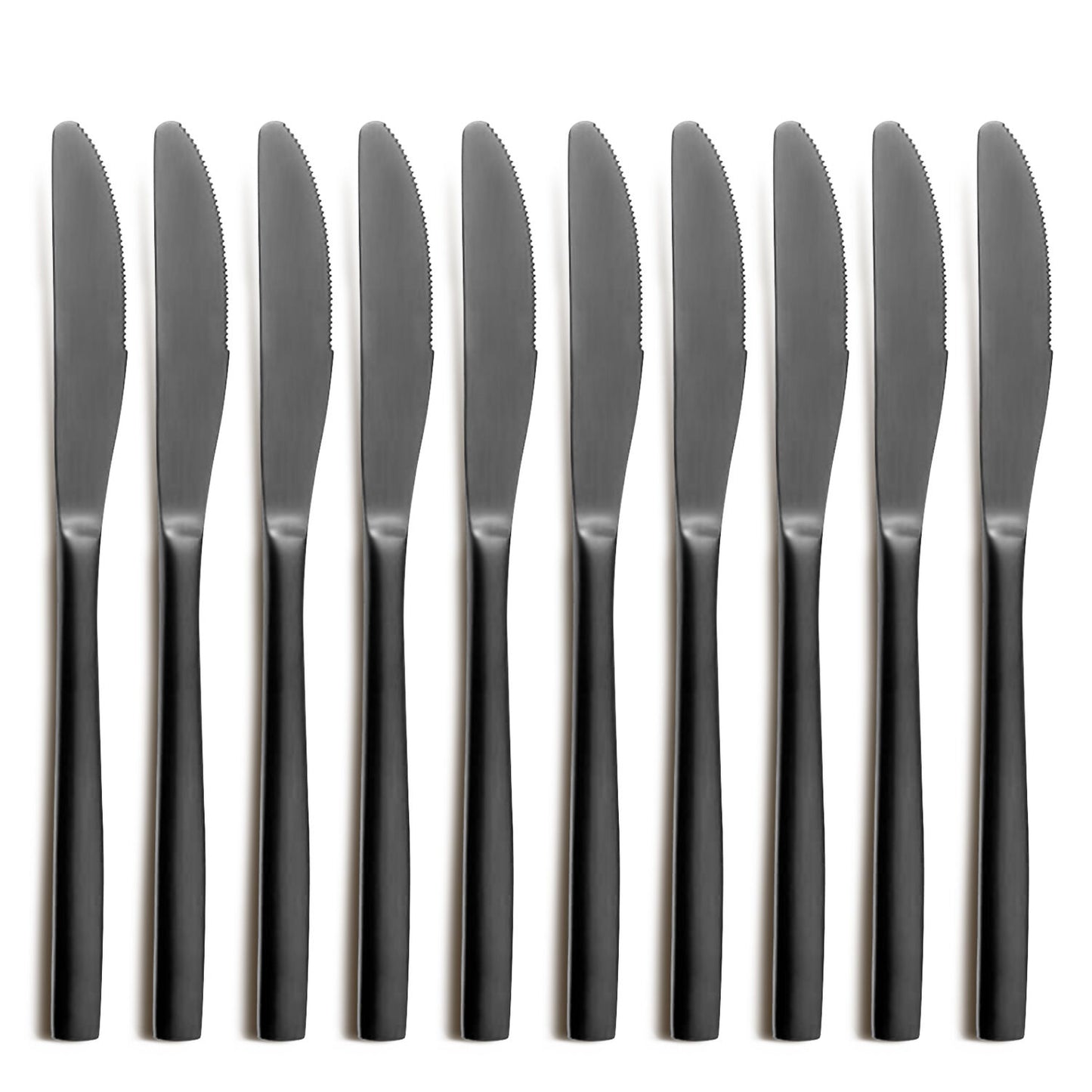 10er SET COMAS 6353 Dessertmesser BARCELONA SCHWARZ Edelstahl 18/10 / PVD-Beschichtung / Black-Finish