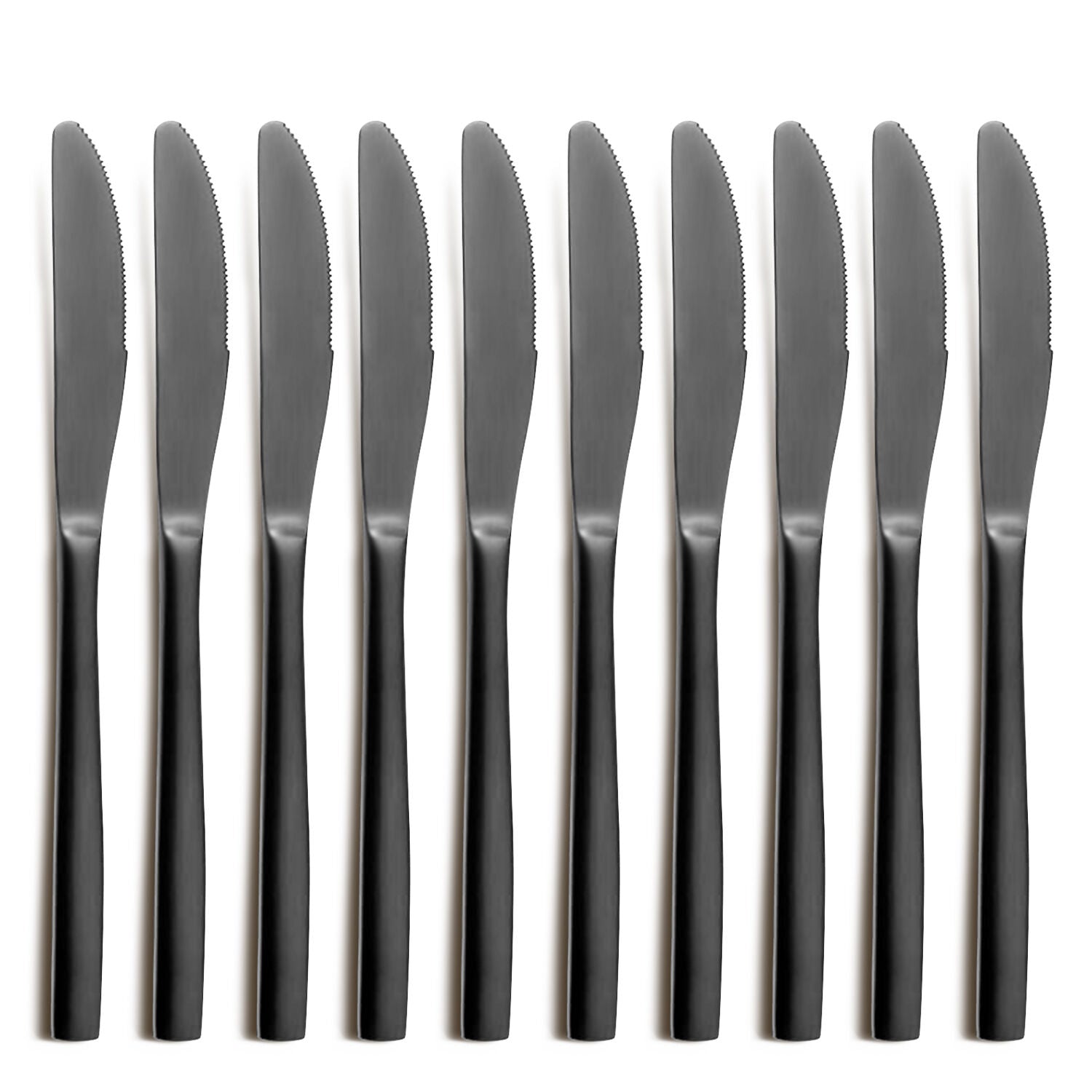 10er SET COMAS 6353 Dessertmesser BARCELONA SCHWARZ Edelstahl 18/10 / PVD-Beschichtung / Black-Finish