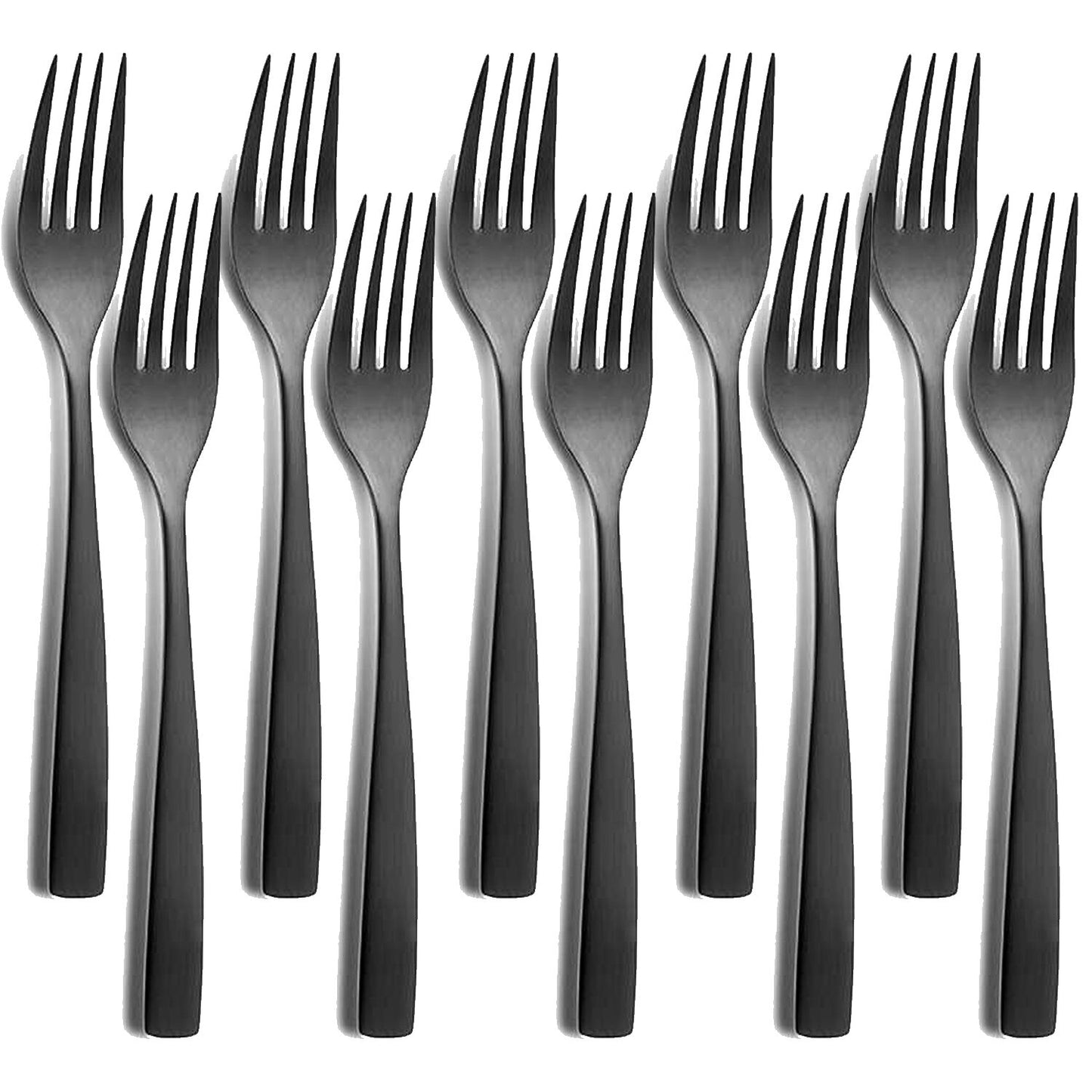 10er SET COMAS 6355 Dessertgabel BARCELONA SCHWARZ Edelstahl 18/10 / PVD-Beschichtung / Black-Finish