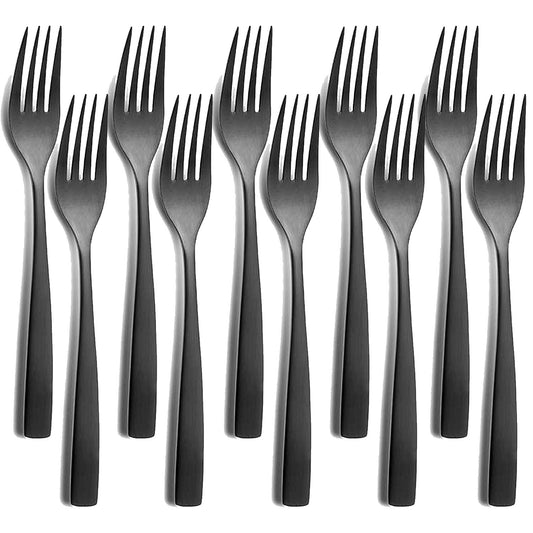 10er SET COMAS 6355 Dessertgabel BARCELONA SCHWARZ Edelstahl 18/10 / PVD-Beschichtung / Black-Finish
