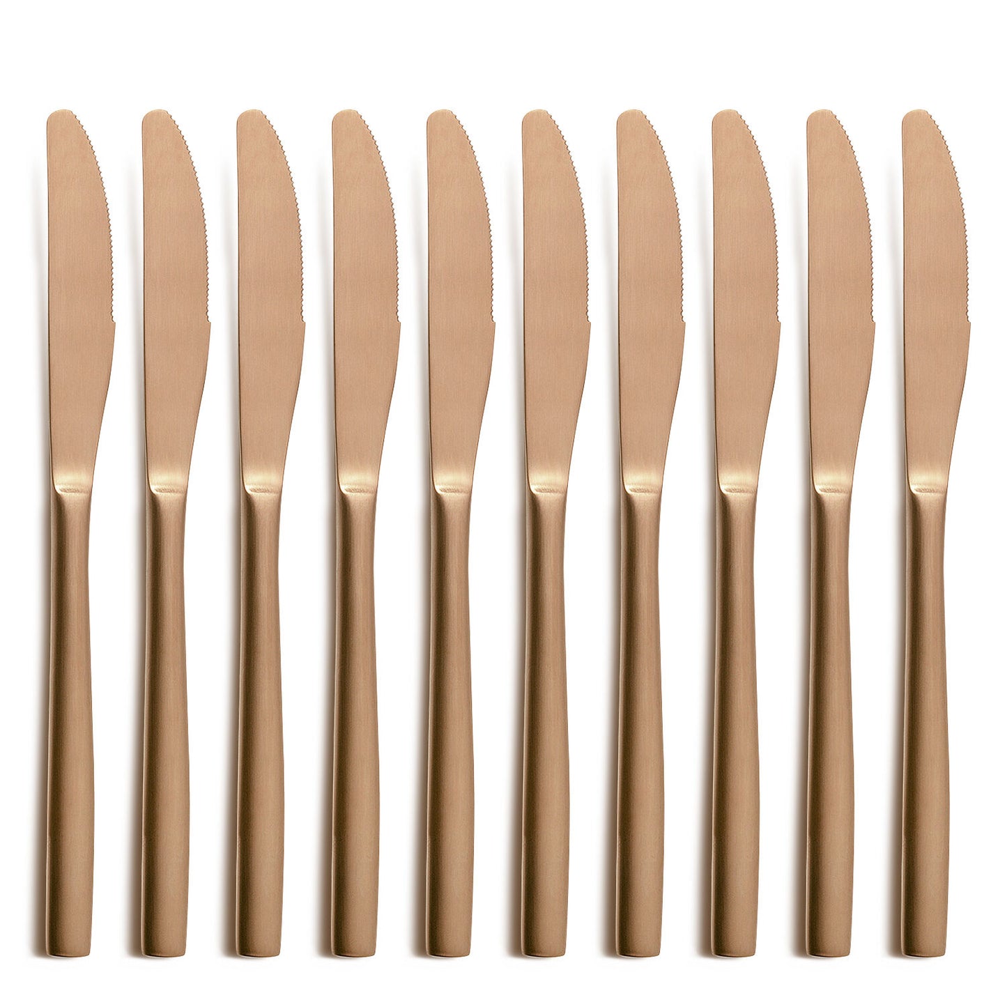 10er SET COMAS 6356 Dessertmesser BARCELONA KUPFER Edelstahl 18/10 / PVD-Beschichtung / Kupfer-Finish