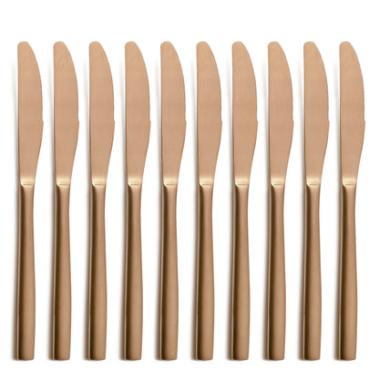 10er SET COMAS 6356 Dessertmesser BARCELONA KUPFER Edelstahl 18/10 / PVD-Beschichtung / Kupfer-Finish