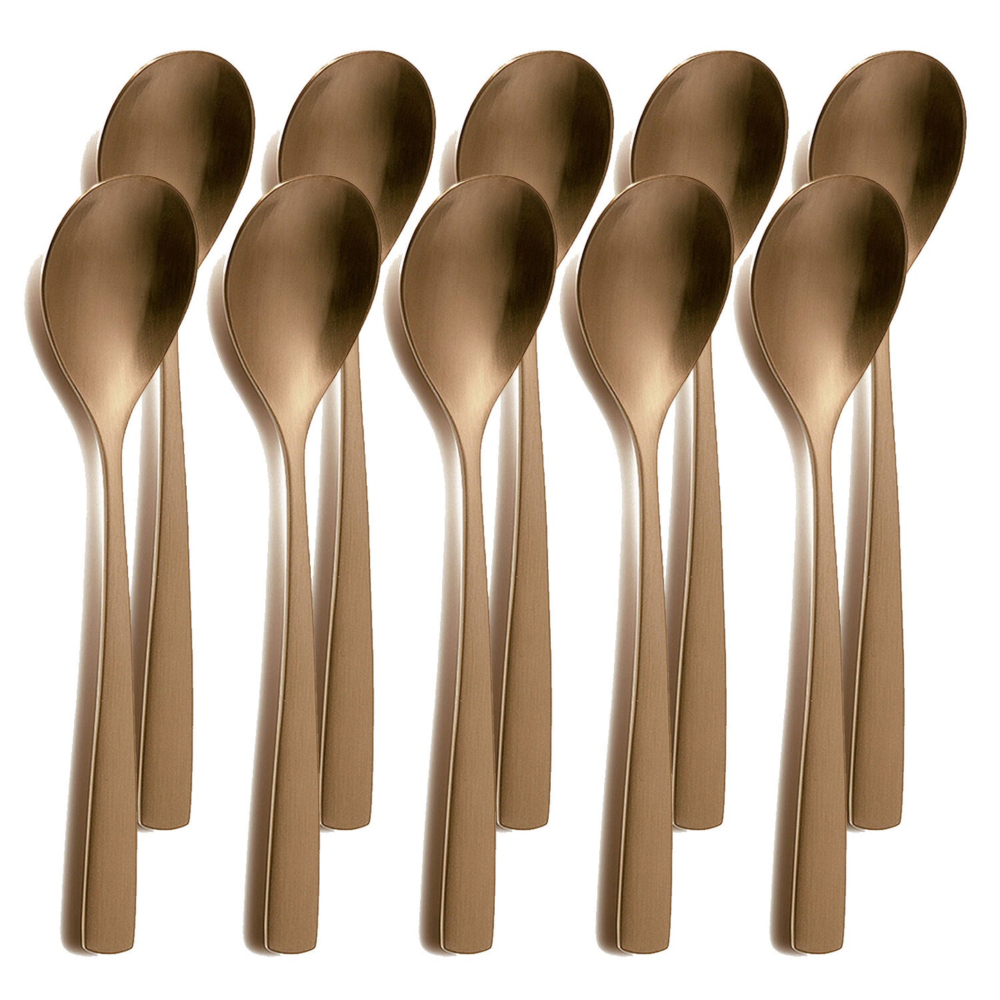 10er SET COMAS 6357 Dessertlöffel / Kaffeelöffel BARCELONA KUPFER Edelstahl 18/10 / PVD-Beschichtung / Kupfer-Finish
