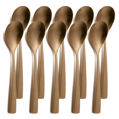 10er SET COMAS 6357 Dessertlöffel / Kaffeelöffel BARCELONA KUPFER Edelstahl 18/10 / PVD-Beschichtung / Kupfer-Finish