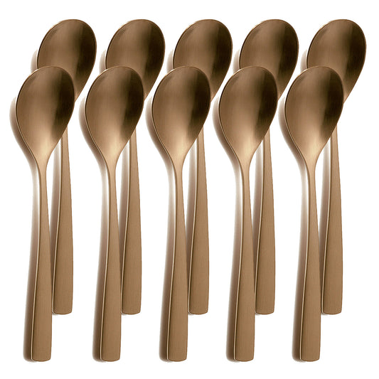 10er SET COMAS 6357 Dessertlöffel / Kaffeelöffel BARCELONA KUPFER Edelstahl 18/10 / PVD-Beschichtung / Kupfer-Finish