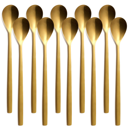 10er SET COMAS 7551 Longdrinklöffel BARCELONA GOLD Edelstahl 18/10 / PVD-Beschichtung / Gold-Finish