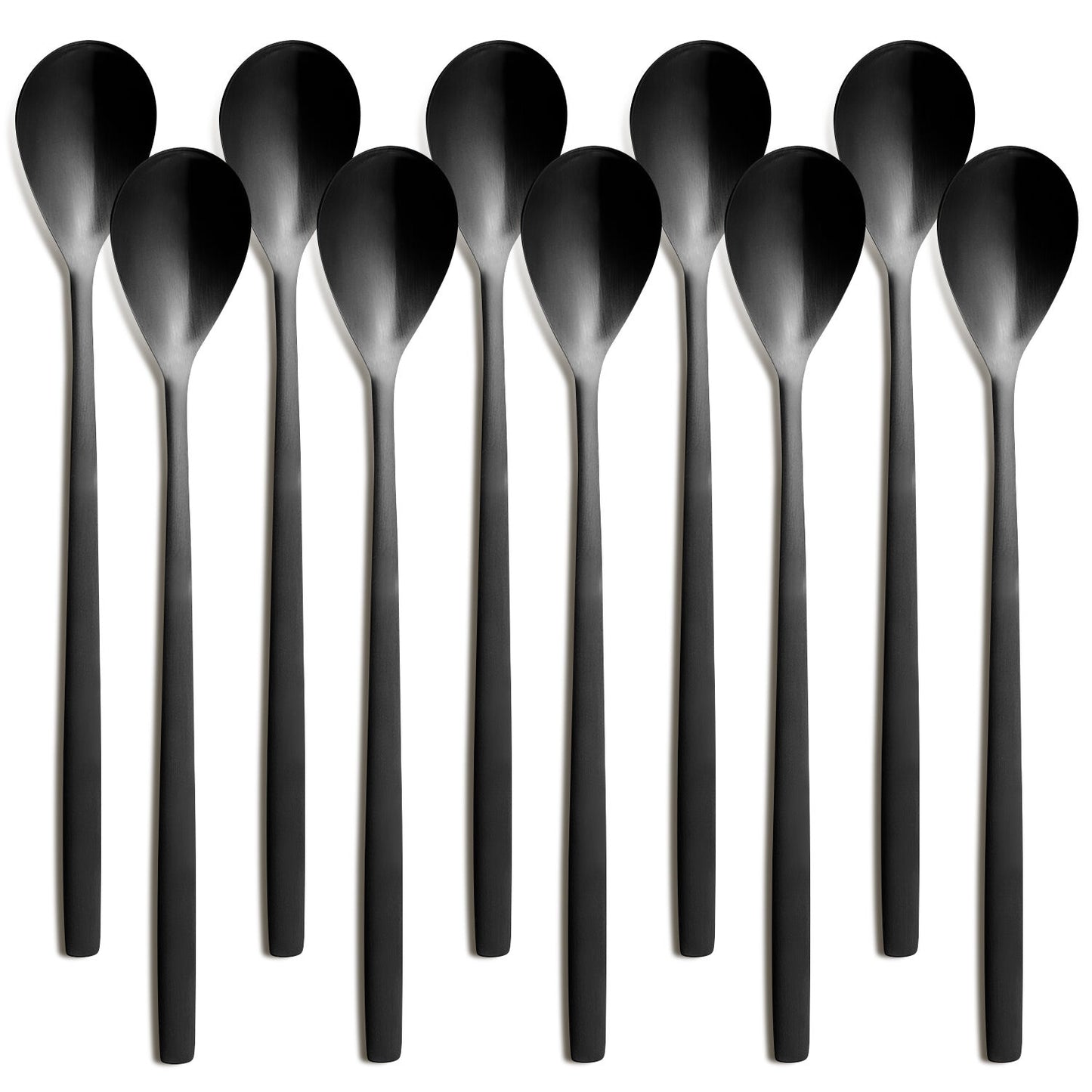 10er SET COMAS 7552 Longdrinklöffel BARCELONA SCHWARZ Edelstahl 18/10 / PVD-Beschichtung / Black-Finish