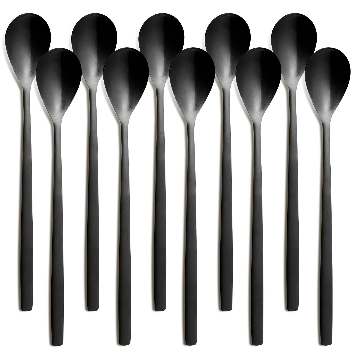 10er SET COMAS 7552 Longdrinklöffel BARCELONA SCHWARZ Edelstahl 18/10 / PVD-Beschichtung / Black-Finish