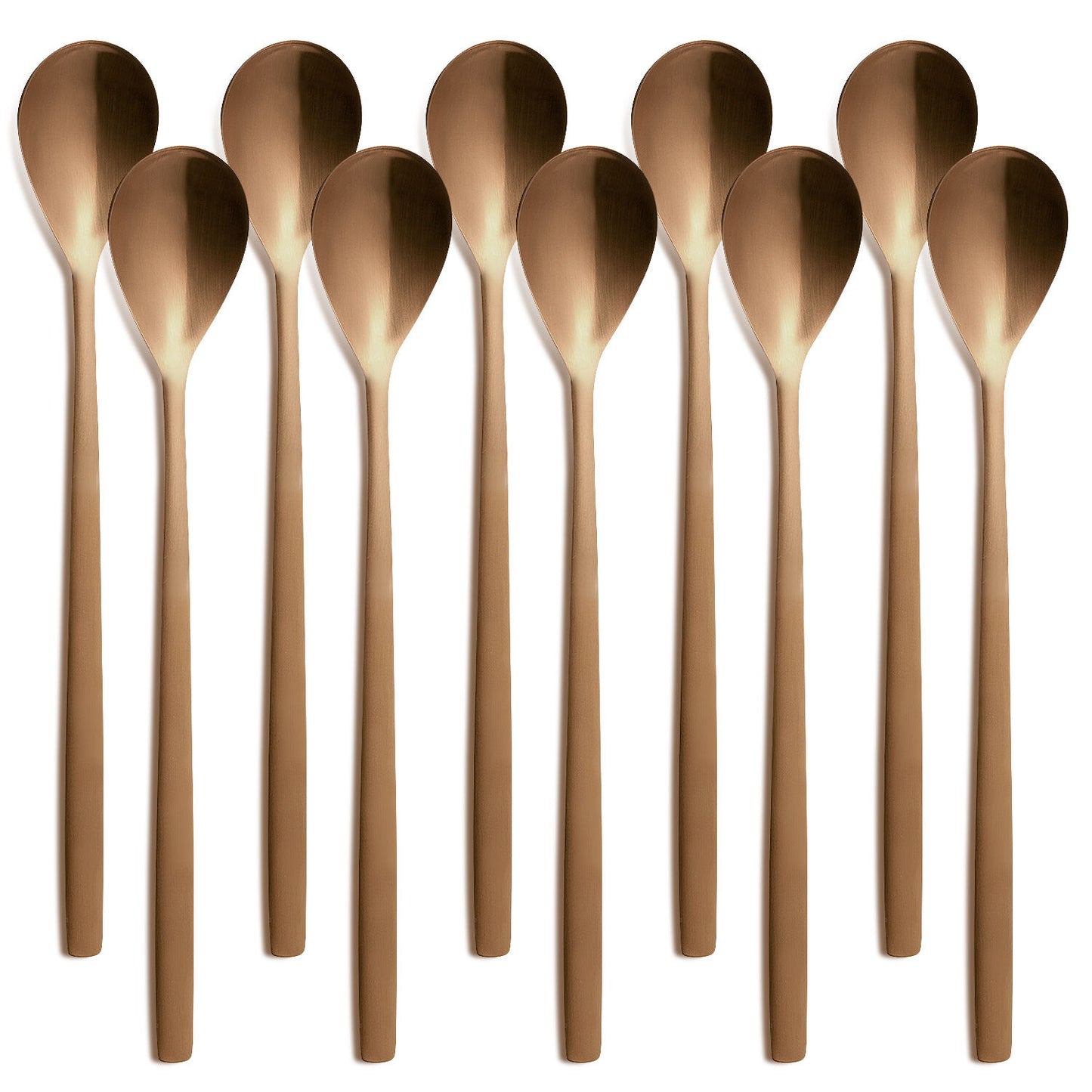 10er SET COMAS 7553 Longdrinklöffel BARCELONA KUPFER Edelstahl 18/10 / PVD-Beschichtung / Kupfer-Finish