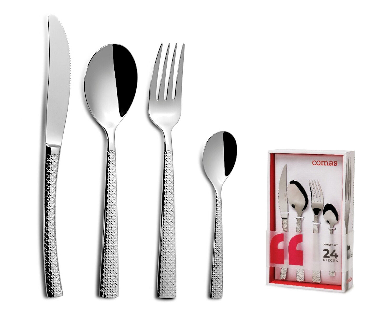 COMAS Besteck-Set HIDRAULIC 24 Teile Edelstahl 18/10 - 3 mm / Tafelbesteck – Bild 2