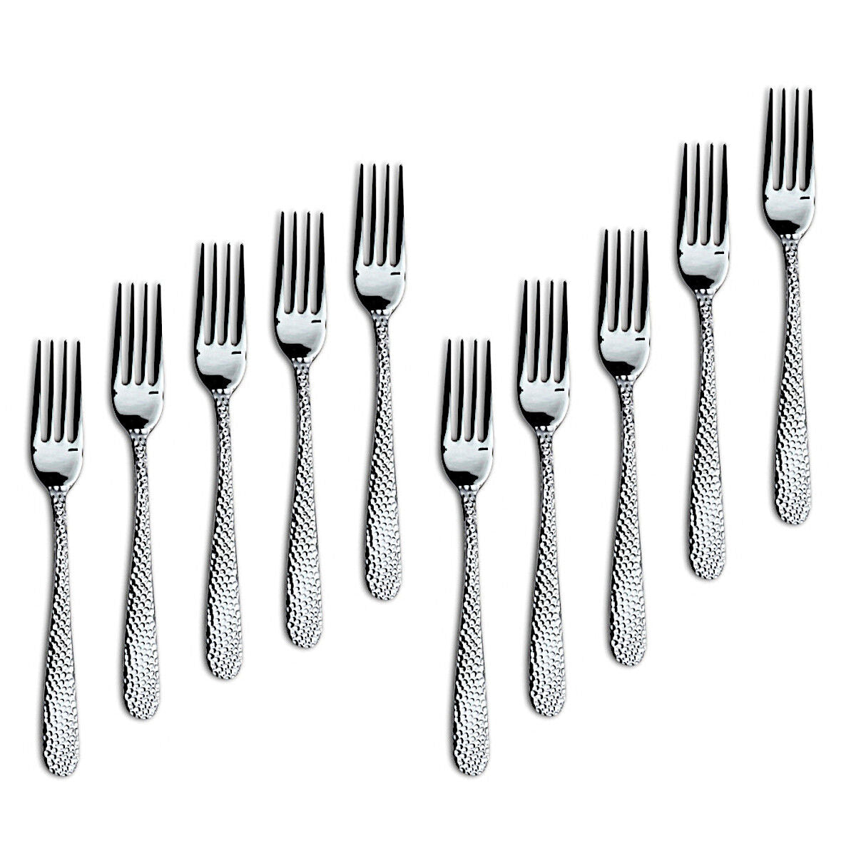 10er SET COMAS Kuchengabel SANTORINI Edelstahl 18/10