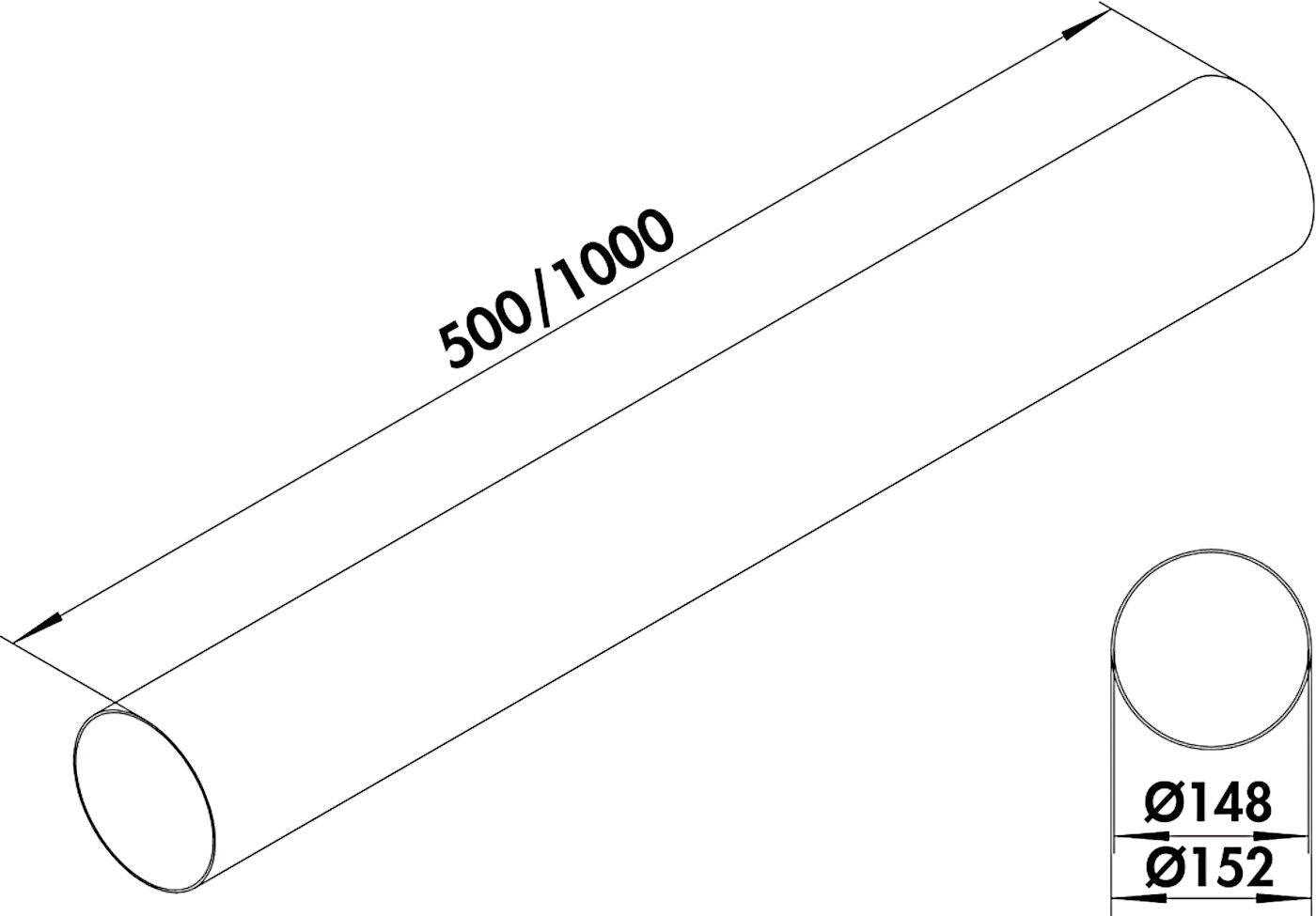 F-UR Umlenkstück 90° mit Rundrohr / Compair flow (System Ø 150) – Bild 4