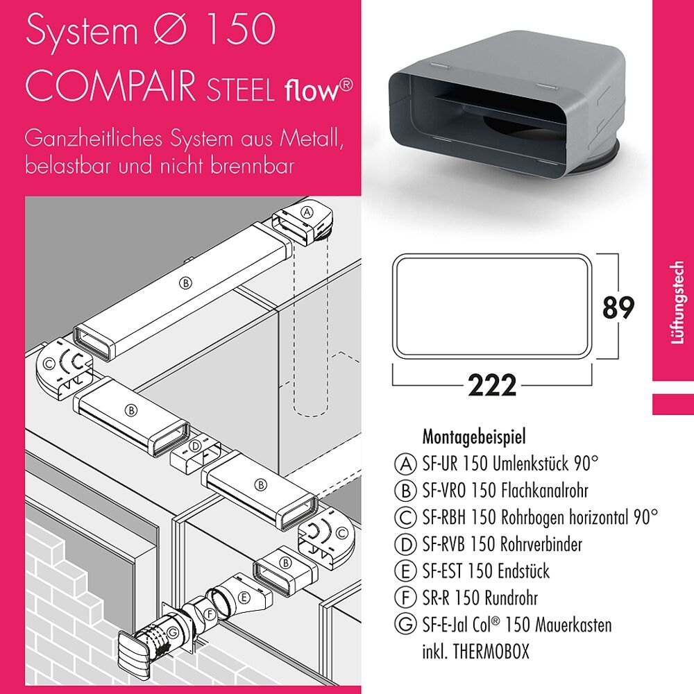 Isolierschlauch 1000 mm - alukaschiert / COMPAIR STEEL flow 150 (System Ø 150) / Isolierung – Bild 2