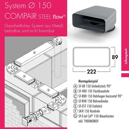 Isolierschlauch 1000 mm - alukaschiert / COMPAIR STEEL flow 150 (System Ø 150) / Isolierung – Bild 2