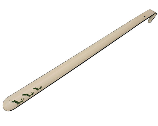 RIESS 0521-072 Schuhlöffel 51,5 cm, Emaille, Country, HIRSCH Grün / Schuhanzieher
