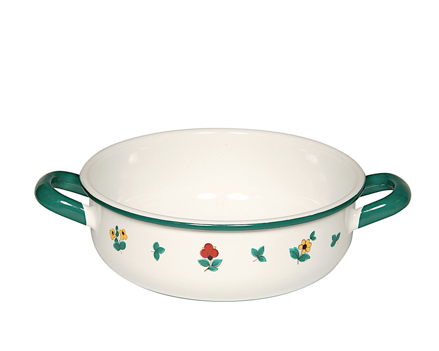 RIESS 0443-049 Bauernschüssel 14 cm, 0,85 L, Emaille, Country, Gmundner Streublumen / Müslischale