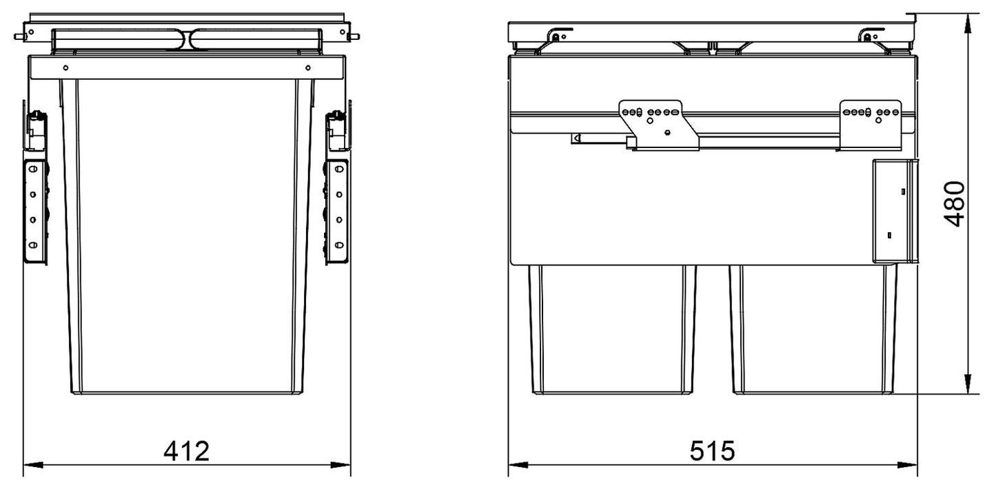 NABER 8012381 Abfallsammler COX CLAN 490/450-2 mit 59 Liter Volumen / für 45 cm Schrankbreite – Bild 4