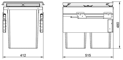 NABER 8012381 Abfallsammler COX CLAN 490/450-2 mit 59 Liter Volumen / für 45 cm Schrankbreite – Bild 4