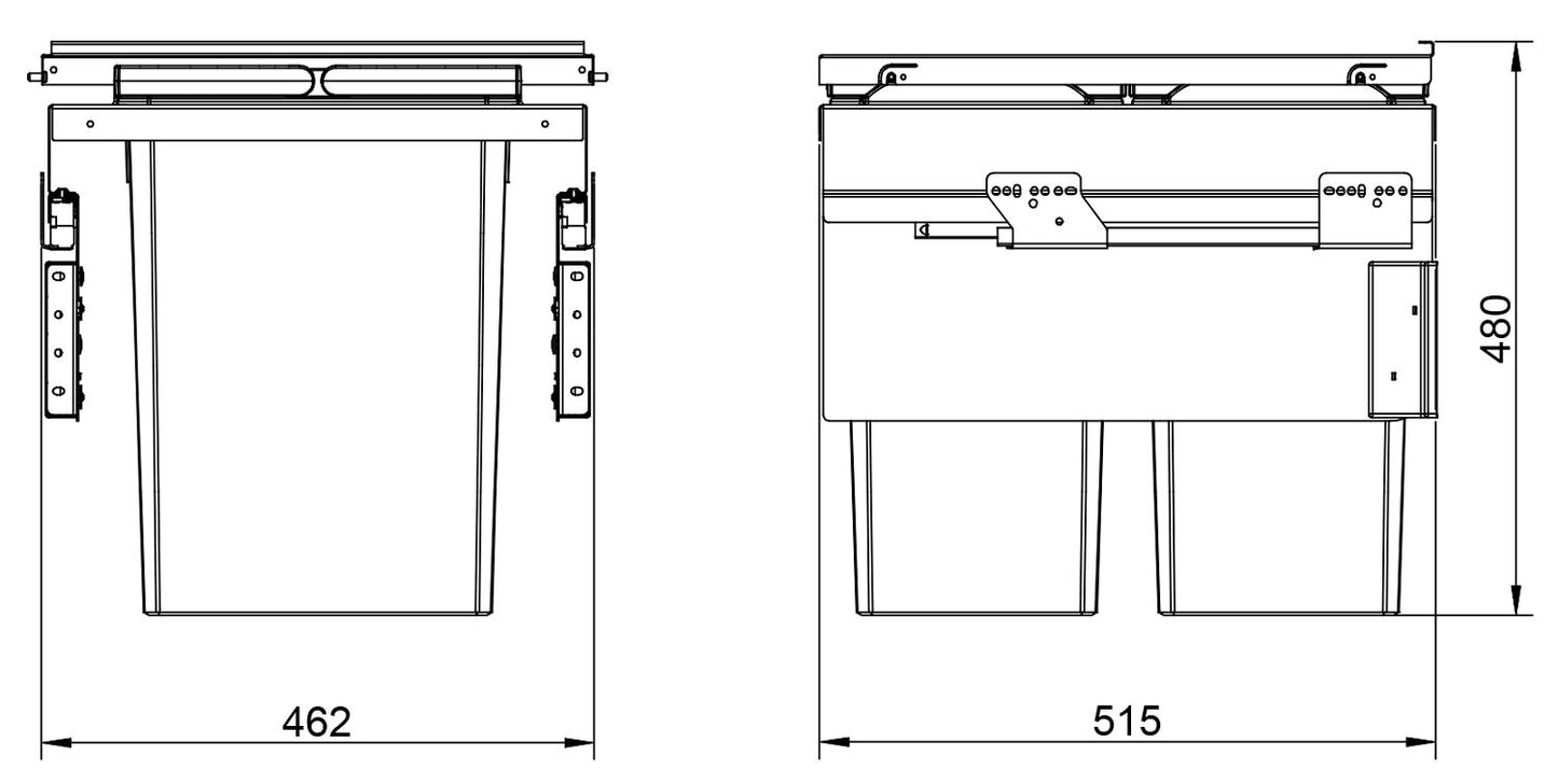 NABER 8012382 Abfallsammler COX CLAN 490/500-2 mit 59 Liter Volumen / für 50 cm Schrankbreite – Bild 4