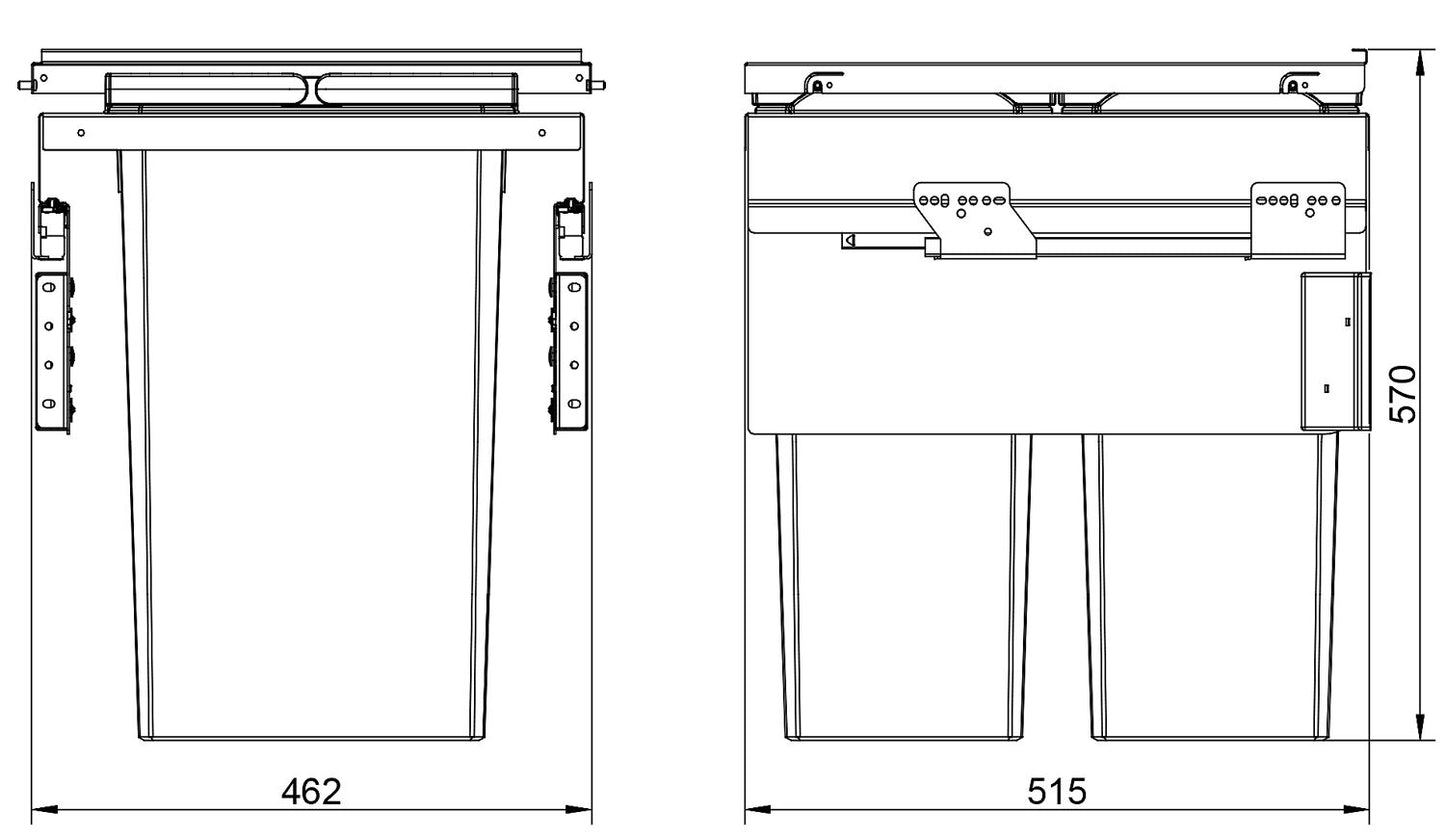 NABER 8012389 Abfallsammler COX CLAN 580/500-2 mit 70 Liter Volumen / für 50 cm Schrankbreite – Bild 4