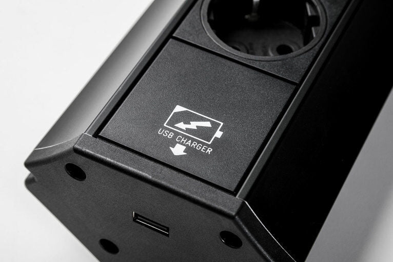 EVOLINE® V-PORT USB A 8031150 2-fach-Steckdosenelement, edelstahl