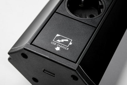 EVOLINE® V-PORT USB A 8031150 2-fach-Steckdosenelement, edelstahl