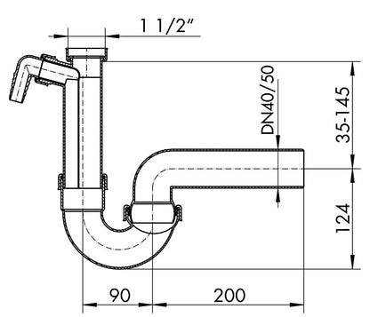 Kugelgelenksiphon - 1 / Spülen-Ablaufverbindung / Siphon / Geschirrspülmaschinenanschluss – Bild 2