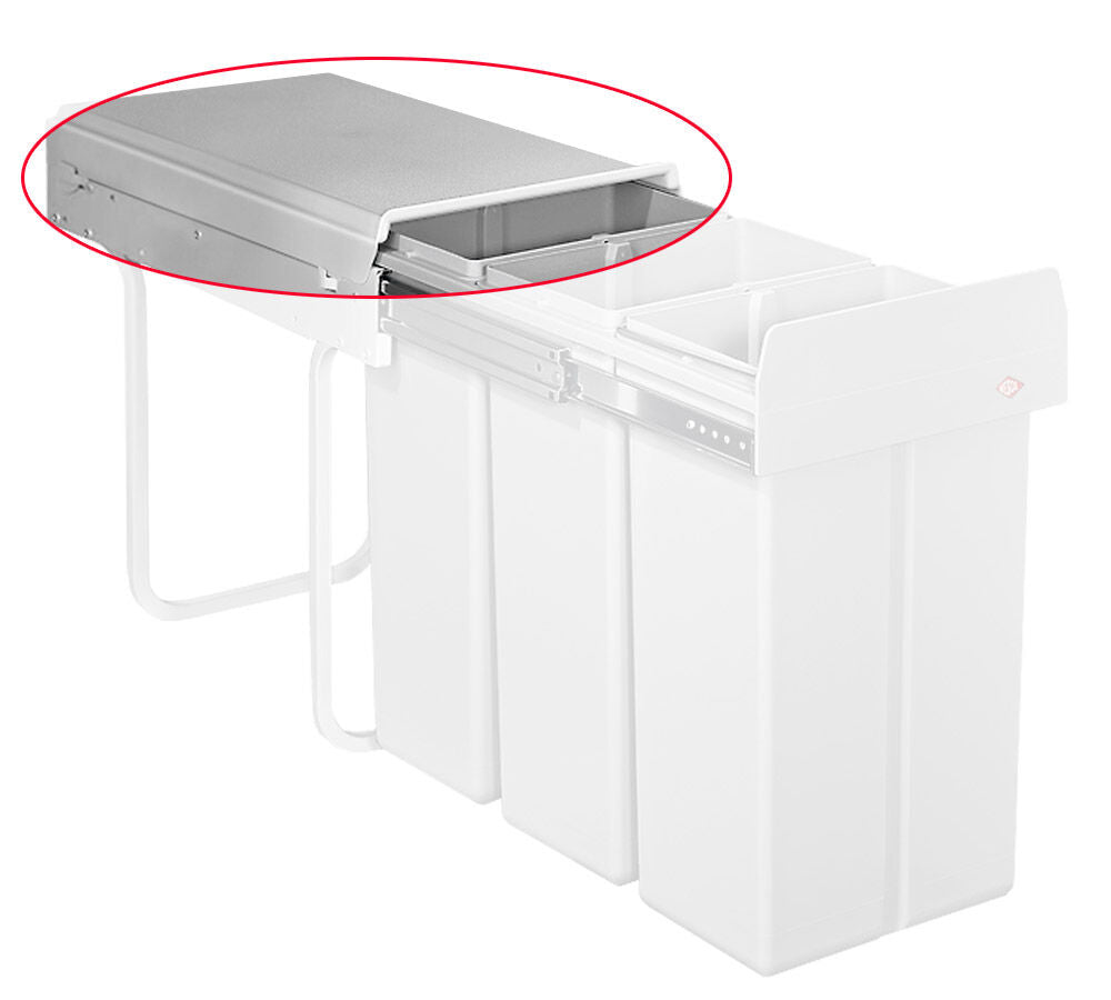 WESCO Systemdeckel / Ersatzdeckel für Abfallsorter Bio-Trio 30 DT alu grau / Deckel / Zubehör – Bild 2