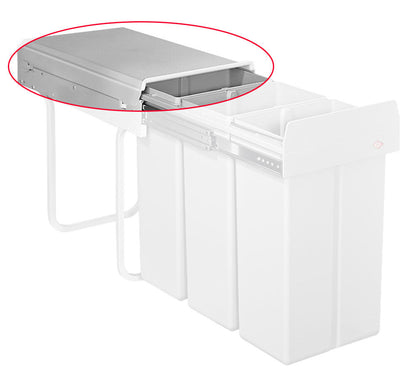 WESCO Systemdeckel / Ersatzdeckel für Abfallsorter Bio-Trio 30 DT alu grau / Deckel / Zubehör – Bild 2