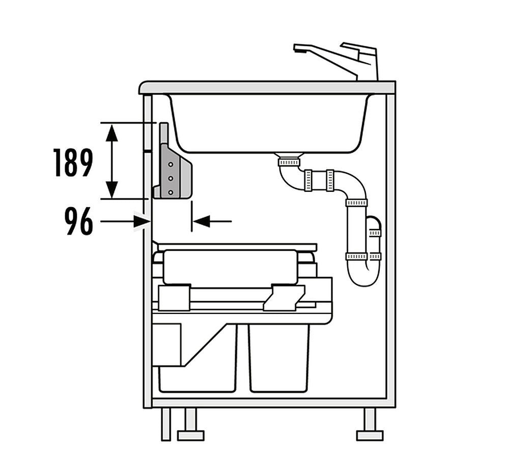 HAILO DEPOSITO LIGHT 3285-60 für 60er Schrank mit 16 mm Korpus – Bild 2