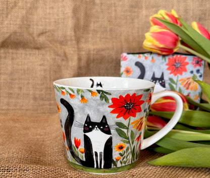 DUO ANIMALS Becher 610 ml CAT'S WORLD - MEADOW aus Bone China Porzellan – Bild 4