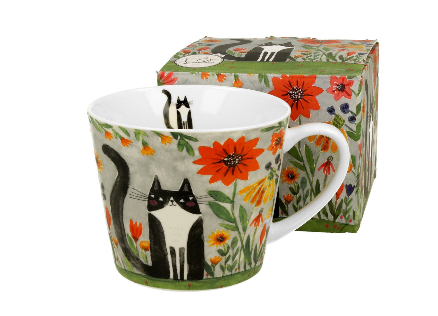 10er SET DUO ANIMALS Becher 610 ml CAT'S WORLD - MEADOW aus Bone China Porzellan – Bild 2