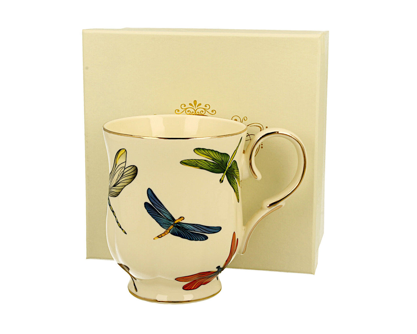 DUO ECRU Becher 450 ml DRAGONFLIES New Bone China Porzellan – Bild 2