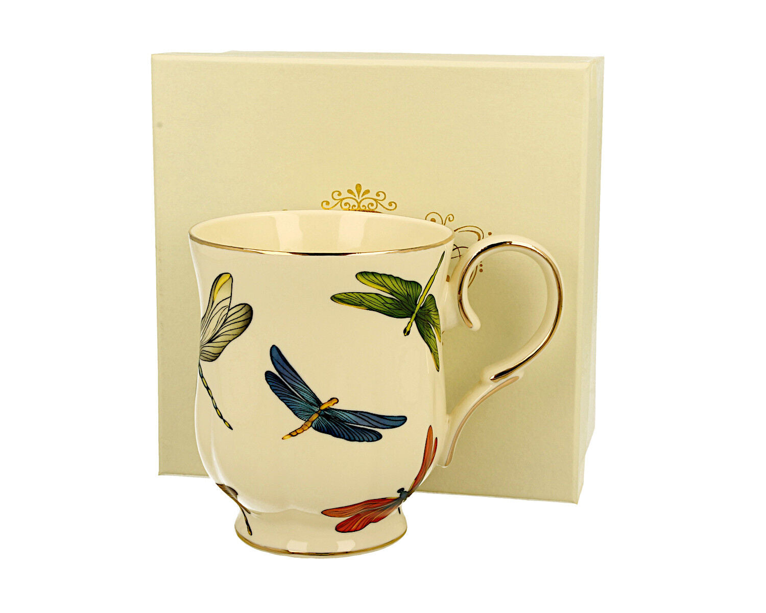 DUO ECRU Becher 450 ml DRAGONFLIES New Bone China Porzellan – Bild 2