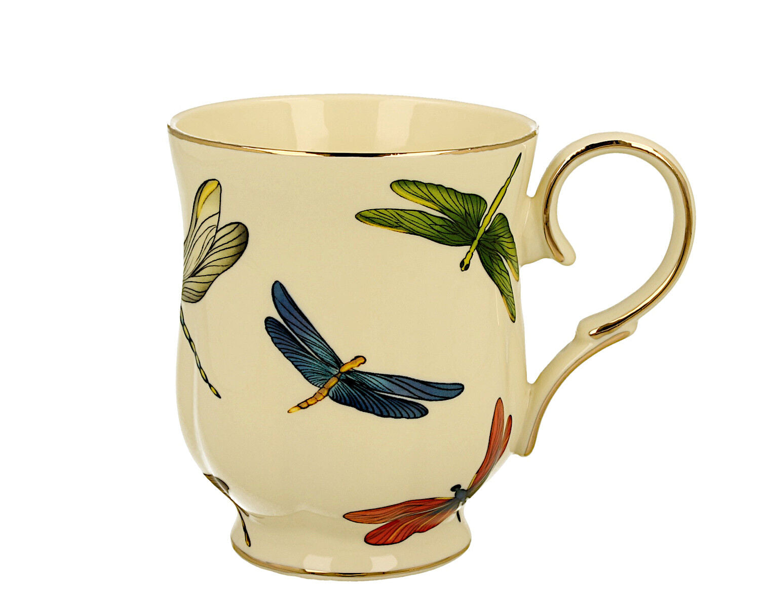 DUO ECRU Becher 450 ml DRAGONFLIES New Bone China Porzellan